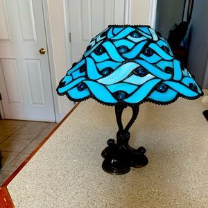 Vintage Tiffany style stain glass lantern